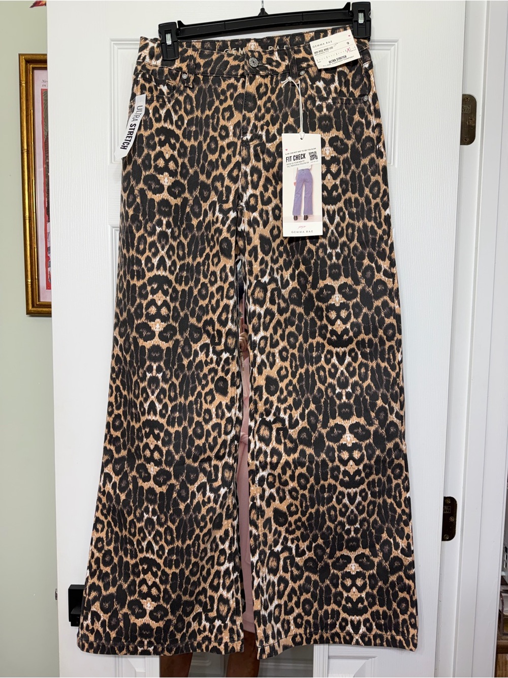 Leopard Print Wide-Leg Pants - Brown/Black NWT